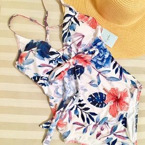 Cloudy Sphere Print One-piece Swimsuit